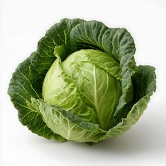 Fototapeta premium Fresh green cabbage isolated on white background