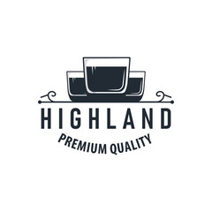 simple minimalist whiskey logo design, bourbon drink design old retro vintage ornament illustration symbol brand product template, business, bar, cafe, restaurant