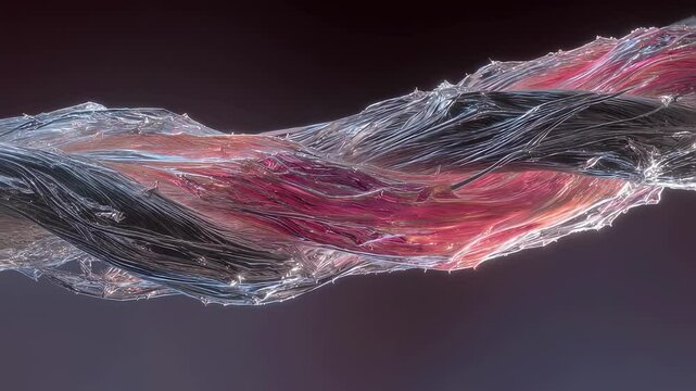 Swelling and contouring of a stent partially exposed out of a heated bath emphasizes the contrast between the solid exterior and fluidlike interior