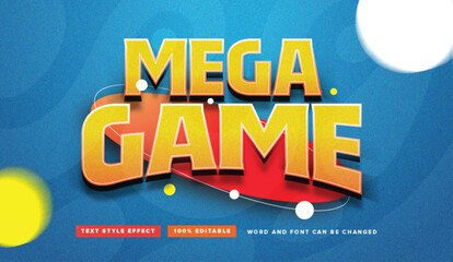 Text effect editable vector graphic of mega game , perfect for winner announcement poster, movie title, poster title, game title, etc.