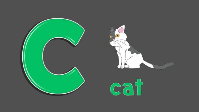 alphabet-C-for-cat-kids-education-cartoon