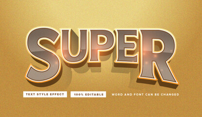 Text effect editable vector graphic of Gold Super, perfect for perfect for movie titles, game titles, etc.