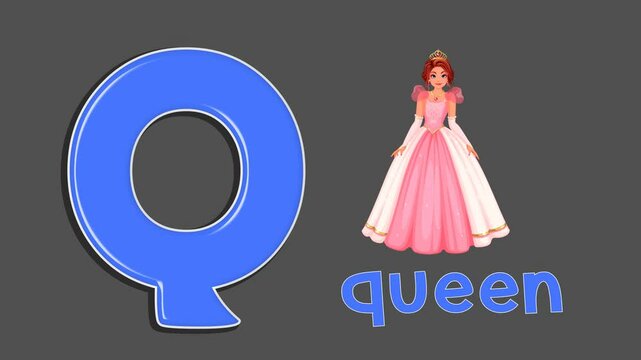 alphabet-Q-for-queen-kids-education-cartoon
