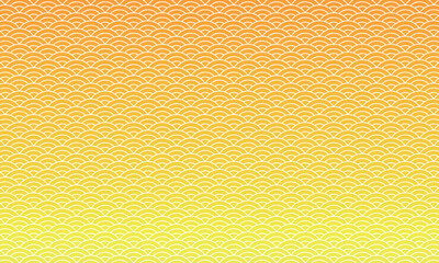 黄色とオレンジのグラデーションがかかった白い線の青海波の壁紙