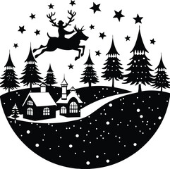 christmas tree and house