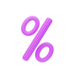 Obraz premium Percent Sign Symbol 3D Shape Creamy Text