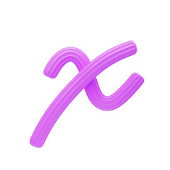 X Letter 3D Shape  Creamy Text