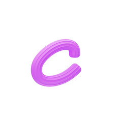 C Letter 3D Shape  Creamy Text