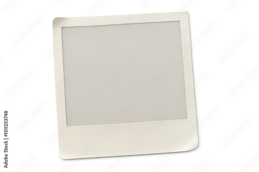Fototapete vector instant photo print featuring curled edges, realistic rendering against transparent backgroun