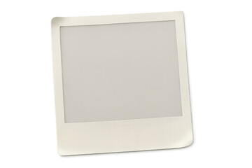 Vector instant photo print featuring curled edges, realistic rendering against transparent background, perfect for graphic design compositions