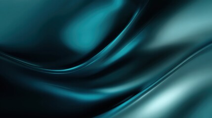 Obraz premium Abstract Teal Waves: Smooth Flowing Lines and Gradient Shades