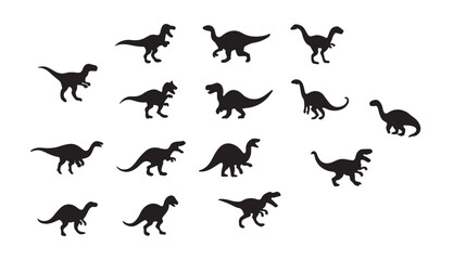 Collection of various dinosaur silhouettes