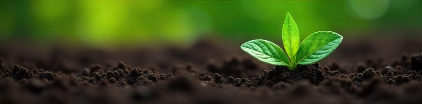 A lush green plant is partially submerged in soil, its leaves peeking out from the freshly turned earth, symbolizing the burial of nature's beauty , nature, wild