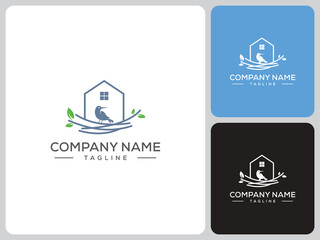 vector bird house logo