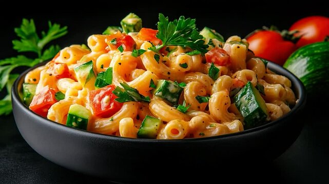 Delicious Macaroni Salad with Fresh Vegetables