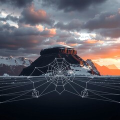 Ethereal Ice and Web Landscape