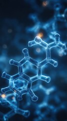 Molecular Structure in Blue Hue: A Scientific Visualization