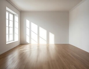 Sunlight streams through window illuminating a bright and expansive interior