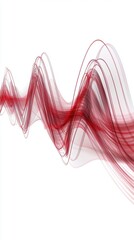 Abstract Red Waveforms on White Background
