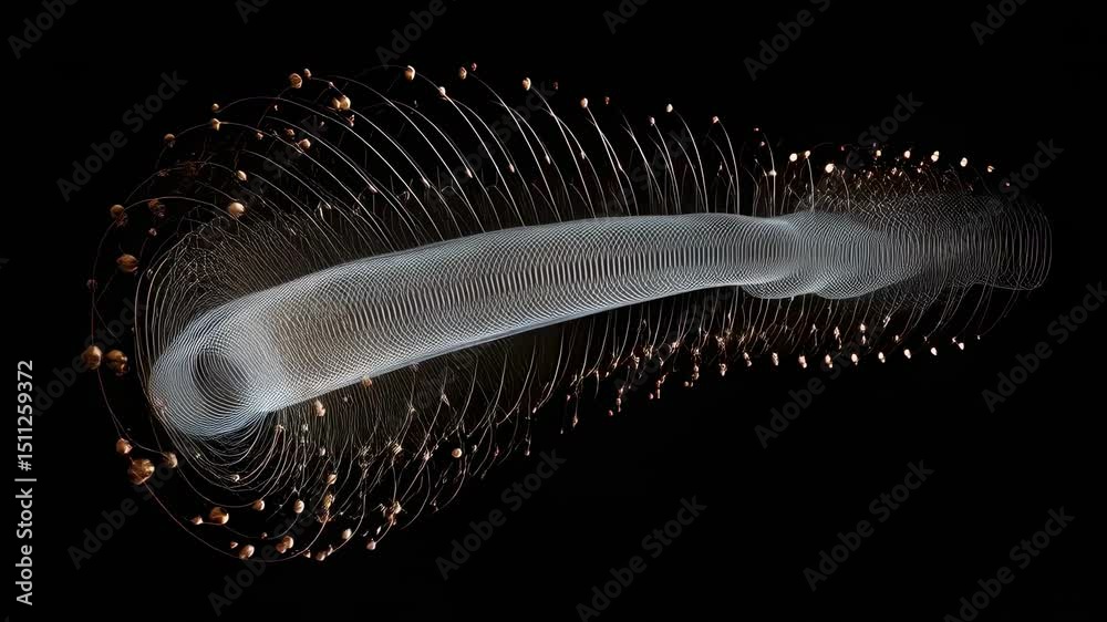Poster elegant arcs emerge as coils are ejected from a graphene spinner, creating a mesmerizing display of 