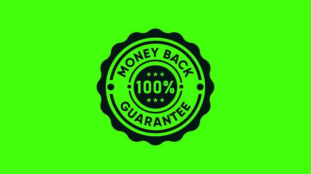 Green Screen Money Back Guarantee Badge Animation