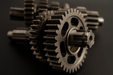 Metal gear wheel engine car and bike, mechanic industry.