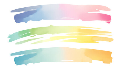 横に並んだカラフルなストロークが3本ならんでいる透過素材