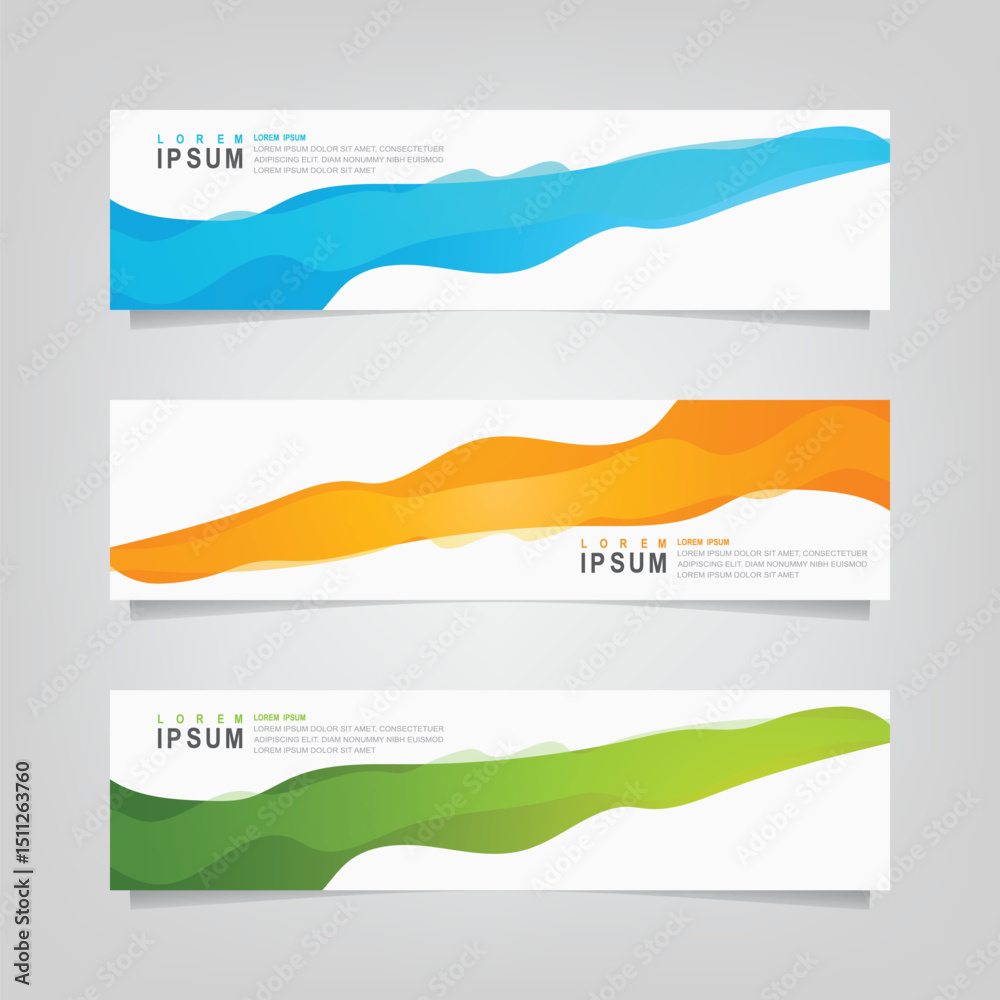 Wall mural abstract wavy geometric banner. trendy gradient shapes composition. modern vector design illustratio