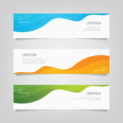 Abstract wavy geometric banner. Trendy gradient shapes composition. Modern vector design illustration