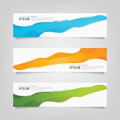 Abstract wavy geometric banner. Trendy gradient shapes composition. Modern vector design illustration