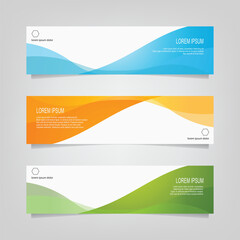 Abstract wavy geometric banner. Trendy gradient shapes composition. Modern vector design illustration