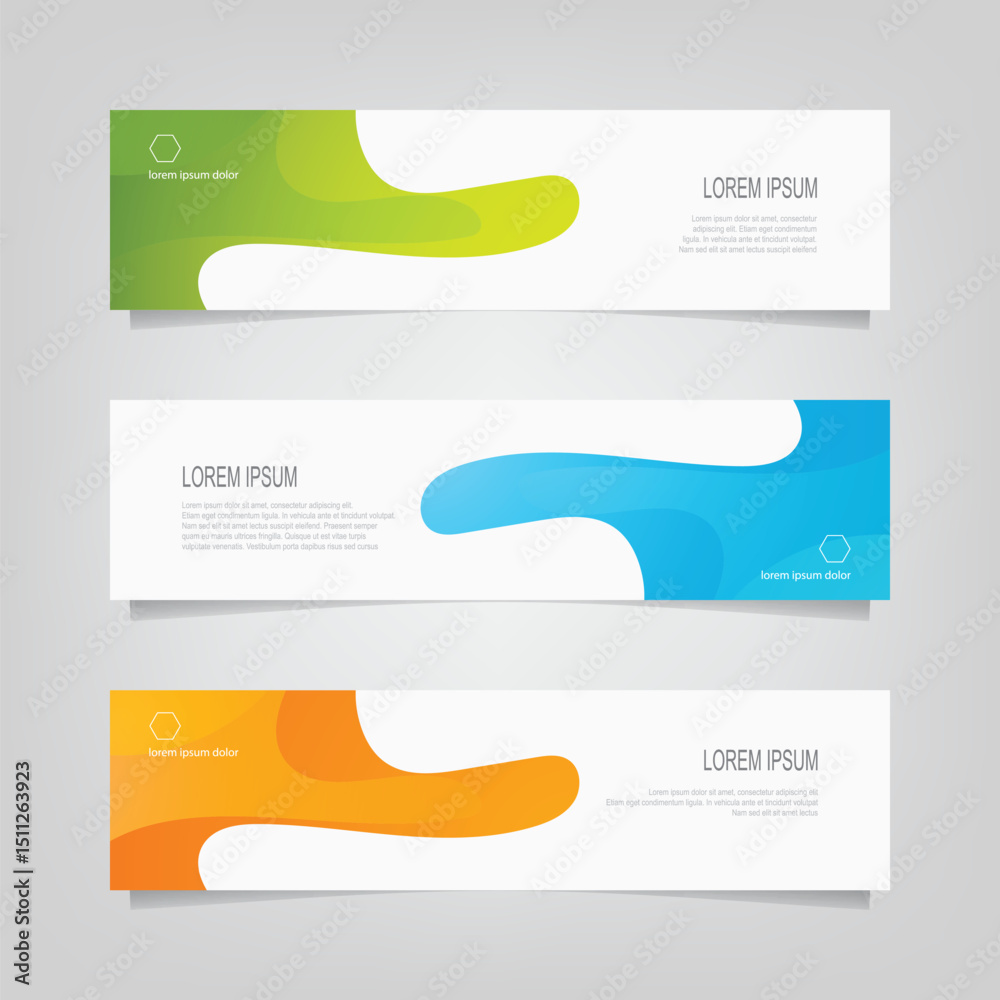 Wall mural abstract wavy geometric banner. trendy gradient shapes composition. modern vector design illustratio
