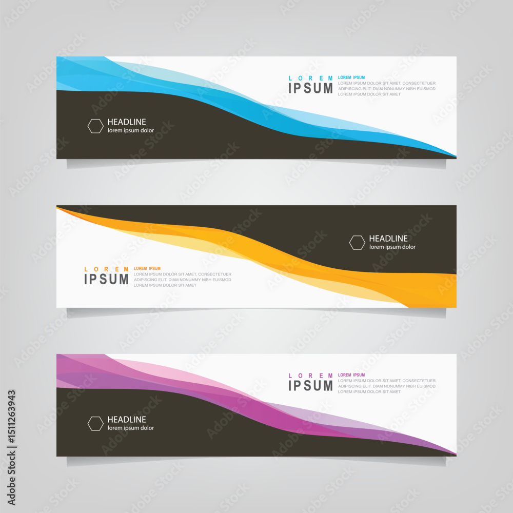 Wall mural abstract wavy geometric banner. trendy gradient shapes composition. modern vector design illustratio