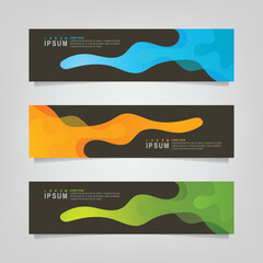 Abstract wavy geometric banner. Trendy gradient shapes composition. Modern vector design illustration