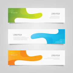 Abstract wavy geometric banner. Trendy gradient shapes composition. Modern vector design illustration