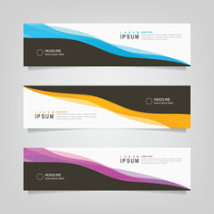 Abstract wavy geometric banner. Trendy gradient shapes composition. Modern vector design illustration