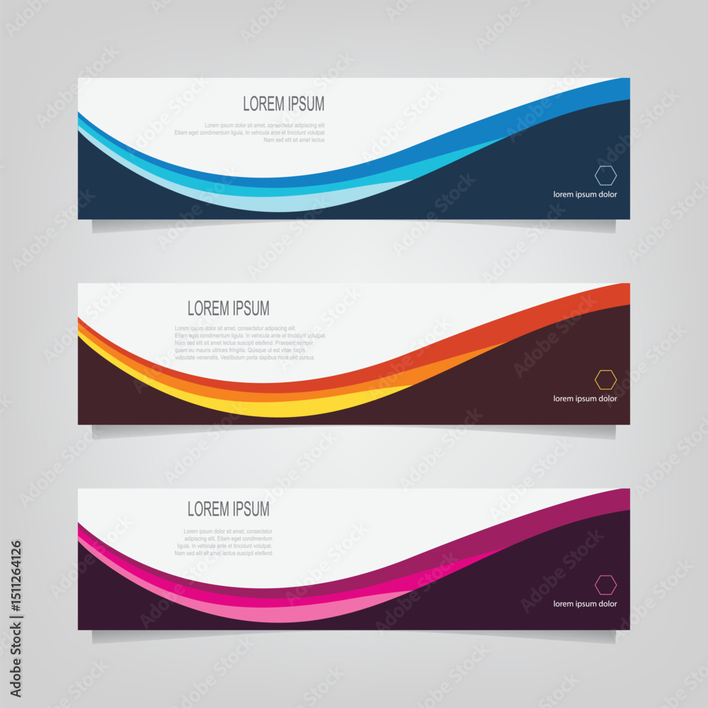 Wall mural abstract wavy geometric banner. trendy gradient shapes composition. modern vector design illustratio
