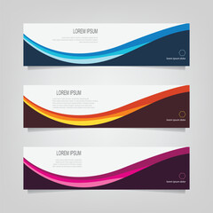 Abstract wavy geometric banner. Trendy gradient shapes composition. Modern vector design illustration