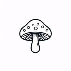 Line art mushroom illustration.