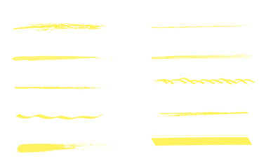 ブラシで描いたアンダーライン　黄色