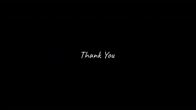 Cute Handwritten Thank You Animation with Transparent Background for Streamers