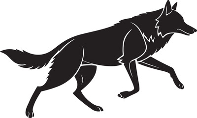 Fototapeta premium Mid Run Wolf Silhouette with Dynamic Motion Effect