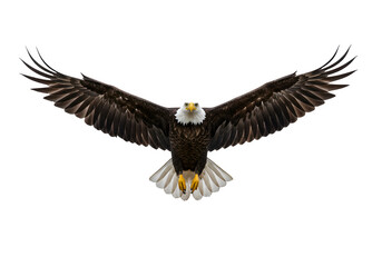 Obraz premium Bald eagle flying bird bald photography. isolated on white or transparent background. PNG