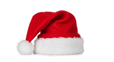 Isolated Festive Red Santa Hat For Christmas Holiday Season Event