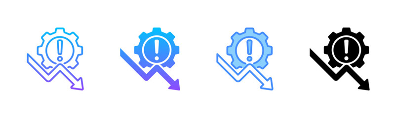 Fototapeta premium Risk Management Multi Style Icon Set