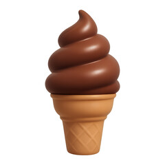 PNG Chocolate ice cream cone illustration.
