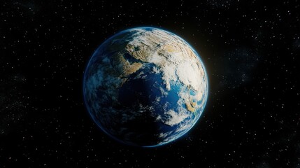 Earth seen from space, a beautiful blue marble