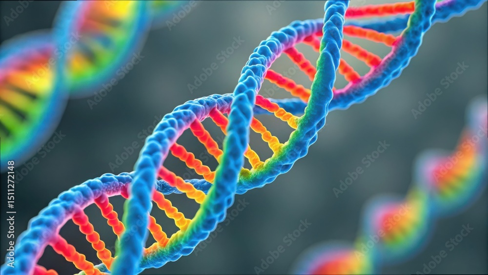 Poster detailed rna strand overlay for vaccine development science visualization