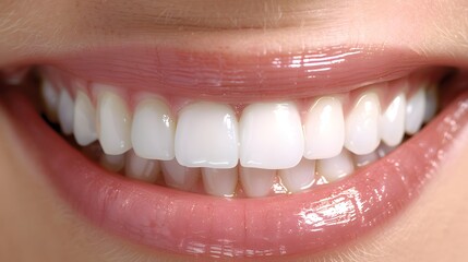 A close-up of a beautiful woman smiling showing teeth 