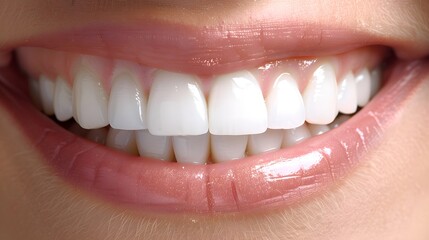 A close-up of a beautiful woman smiling showing teeth 